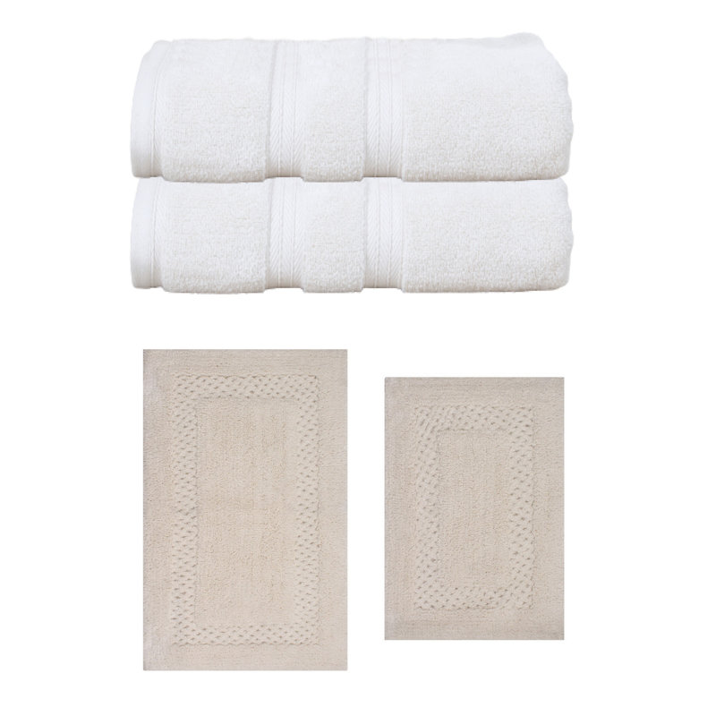 Ensemble de serviettes de bain et tapis de bain Bublitz Classy, Lin, Ensemble de serviettes de bain 3 pièces et ensemb