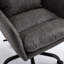 Cuir artificiel, similicuir, base noire, hauteur réglable, convient au bureau, à la chambre à coucher, à la coiffeuse et à d'autres environnements. Une chaise de bureau gris-1470000771
