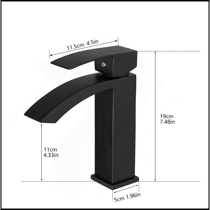 Robinet de salle de bain noir, robinet noir brossé pour lavabo de salle de bain, robinet de salle de bain monotrou noir