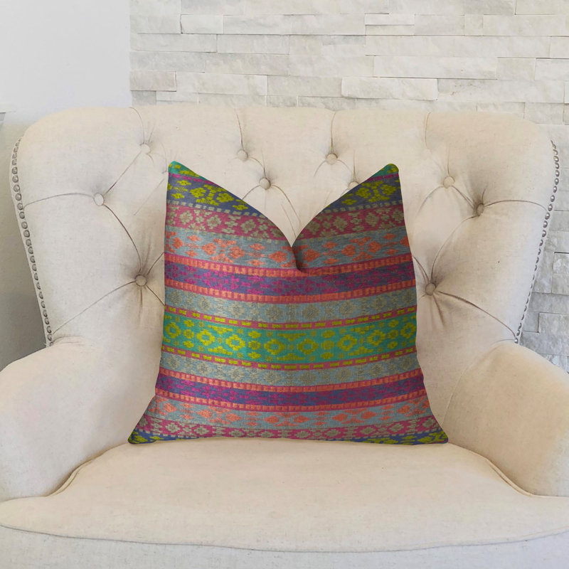 Coussin lombaire double face Fuchsia Stripes, H 12 po x l 20 po