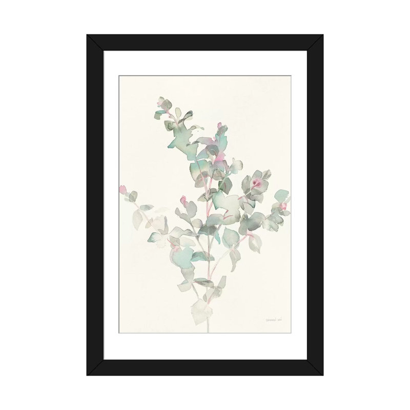 « eucalyptus ii » par danhui nai, impression sur toile, Papier avec cadre noir, Blanc, H 32 po x l 24 po x P 1 po