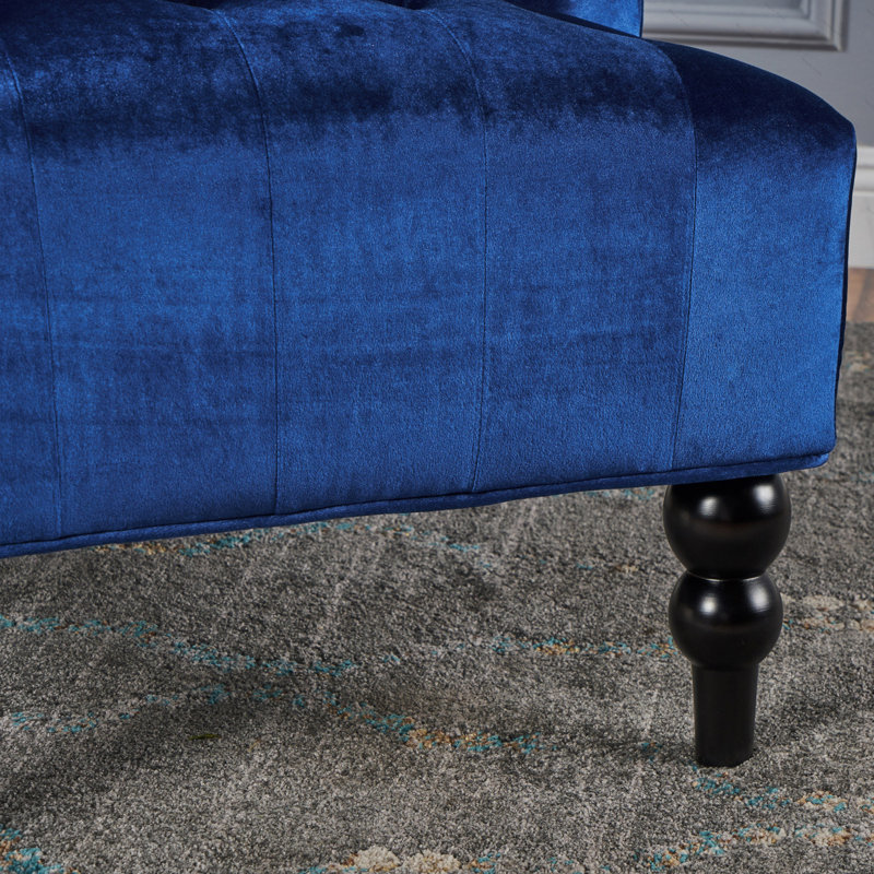 Danni-Lee Tufted High Back Accent Chair Club Chair Upholstered Chair Wingback Chair Living Room Chair, Navy Blue Velvet
