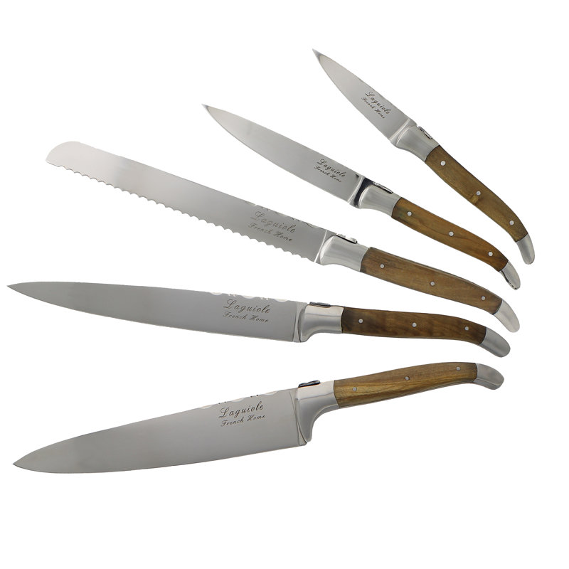 Laguiole 5 Piece Knife Set with Storage