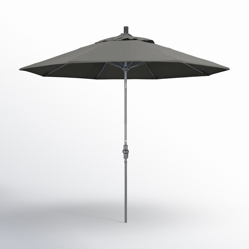 Parasol de marché Sunbrella® 9 pi Roverta, Toile gris anthracite Sunbrella®, Argent