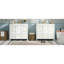 Meuble-lavabo 72 po, structure en bois massif, lavabo en résine, cinq tiroirs, deux armoires, assemblage facile, meuble-lavabo autoportant de haute qualité, bois, rangement polyvalent,