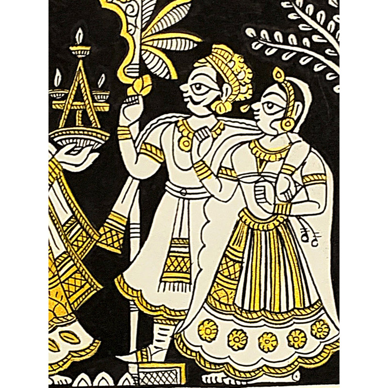 Accueillant le roi et la reine | Phad, peinture de Kalyan Joshi
