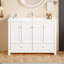 Ensemble de meuble-lavabo 48 po avec lavabo en résine, armoire de rangement abondante - 4 portes à fermeture douce et 2 tiroirs