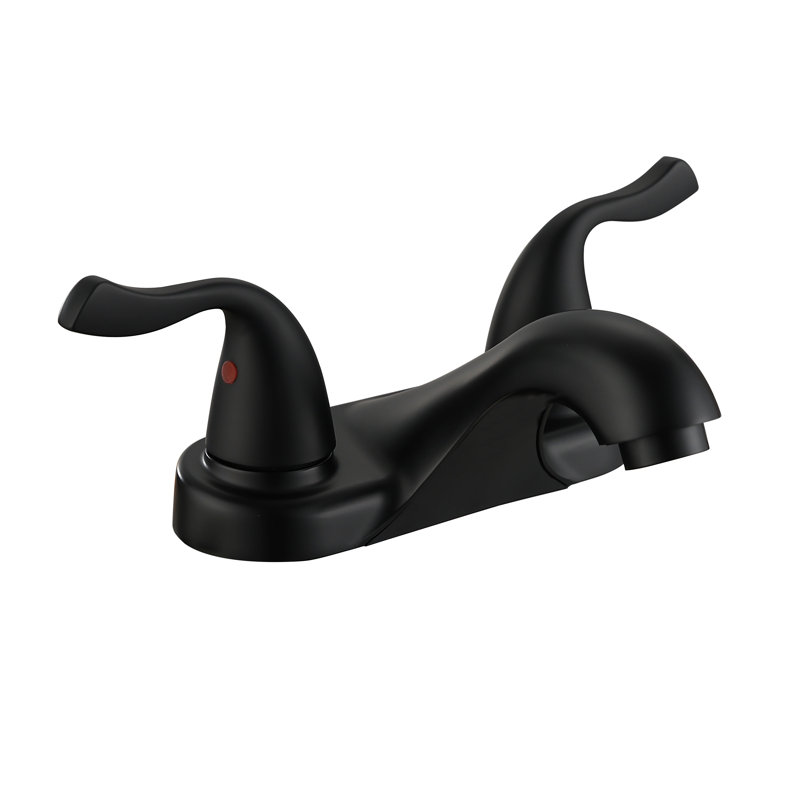 4-Inch Centerset Matte Black Bathroom Sink Faucet, Dual Handle Zinc Alloy Faucet With Ceramic Cartridge, 1.2 GPM, Matte Black