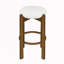 Tabouret de bar en bois rembourré, ensemble de 2-234279493-234279492