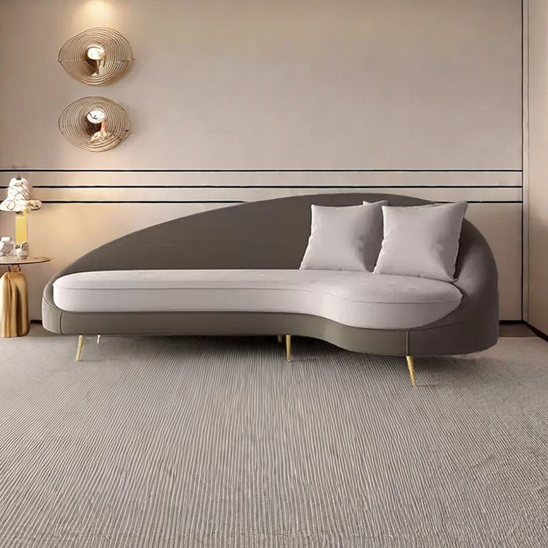 Canapé-lit Curved, Orienté à droite, Gris clair / Taupe