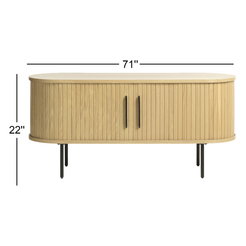 Iris 71'' Media Console, Natural Oak