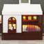 Lit House avec 2 grands tiroirs, bibliothèque latérale, tente, fenêtre, lit Montessori en bois avec garde-corps-892866049