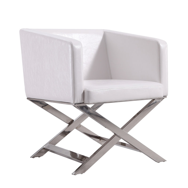 Fauteuil d'appoint Hollywood, Simili cuir blanc