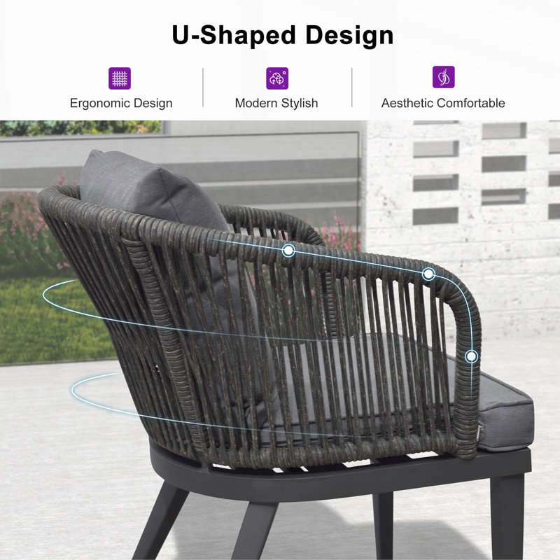 Purple Leaf 8-Person Outdoor Dining Set with Cushions