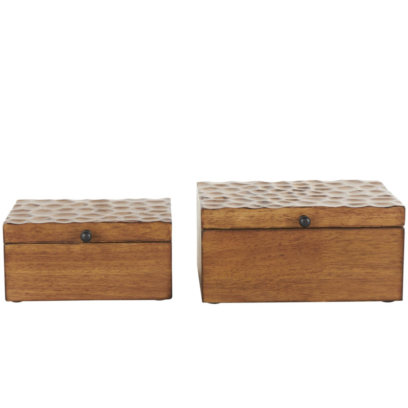 Ensemble de 2 boîtes décoratives en bois