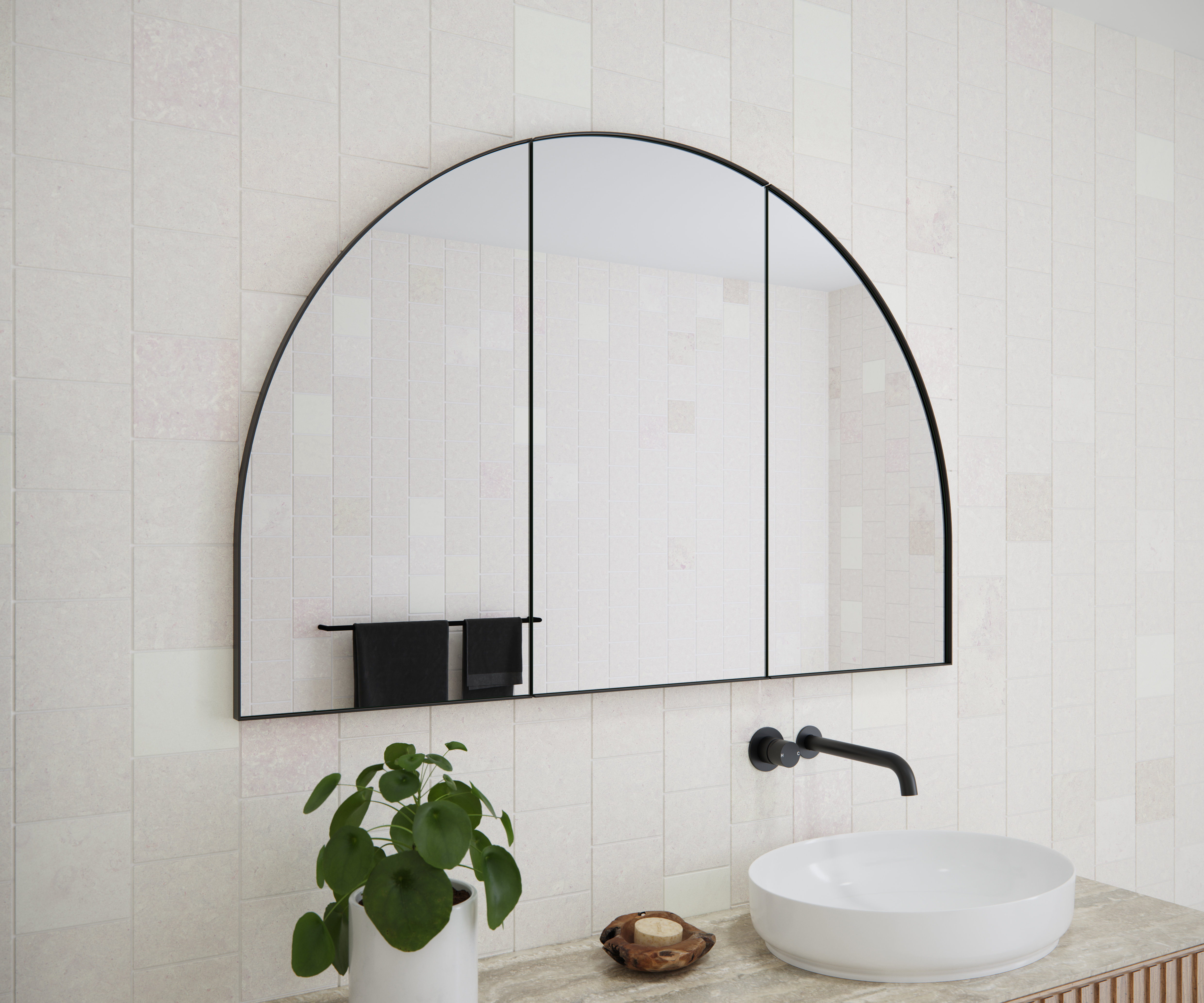 Glass Warehouse Recessed Framed 3 Doors Medicine Cabinet with 3 shelves ...