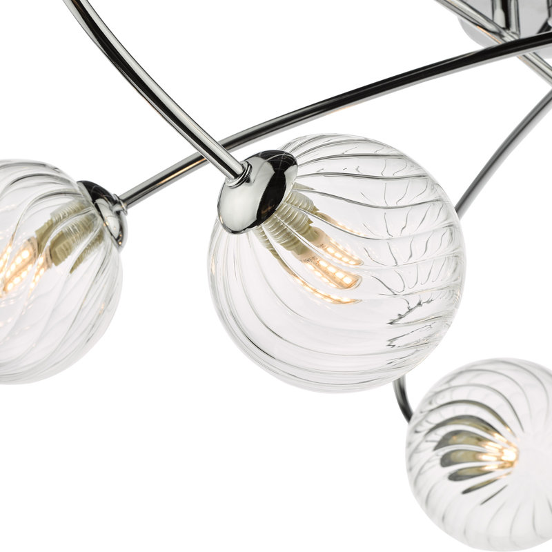 Anahat Glass Semi Flush Mount, Chrome