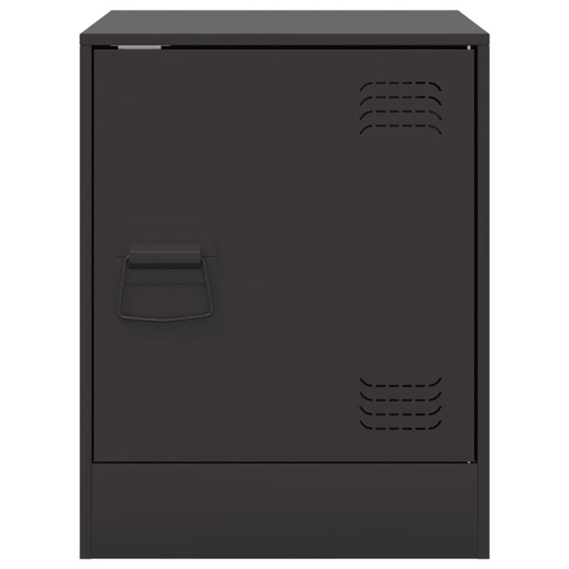 66 34.5cm W Steel Bedside Table, Black, Set of 2