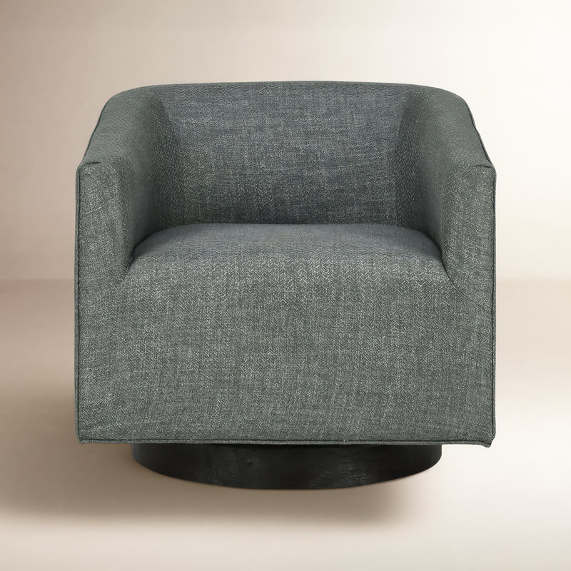 Leroy Swivel Barrel Chair, Taupe Twill