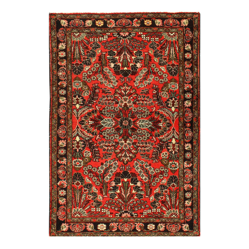 Tapis unique en laine rouille / brun 3 pi 3 po x 4 pi 11 po Waylynn