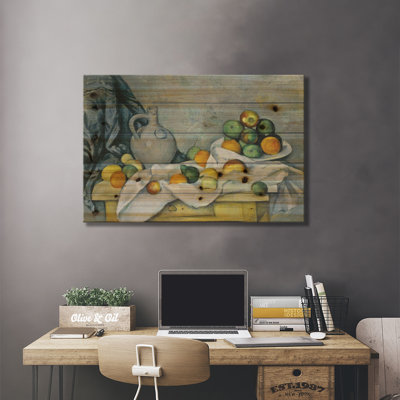" Curtain, Jug And Fruit Bowl (Rideau, Cruchon Et Compotier), C. 1893-1894 " by Paul Cezanne