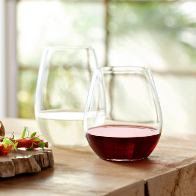 Libbey Signature Kentfield Stemless 12-Piece Wine Glass Party Set for Red and White Wines