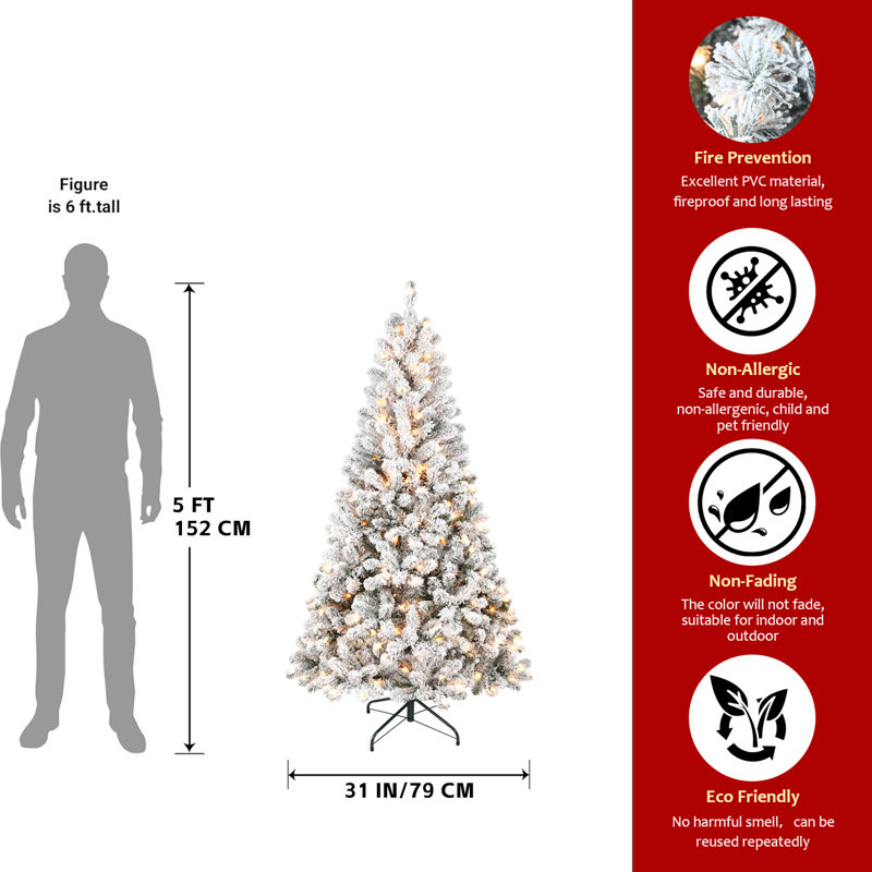 Arbre de Noël artificiel enneigé, 5'