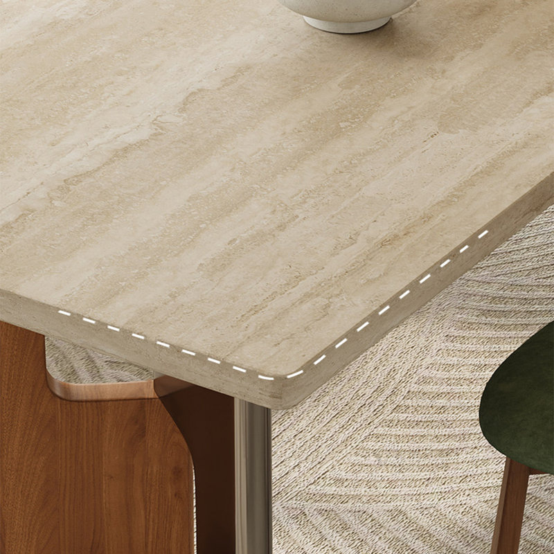 Table de salle à manger rétro en granit de forme rectangulaire, H 29,53 po x L 70,87 po x l 35,43 po