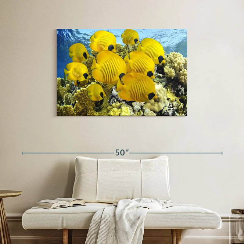 Crowle - poisson jaune, H 26 po x l 39 po