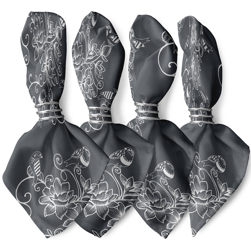 Aspacio Polyester Animals/Nature Square Napkin, Grey