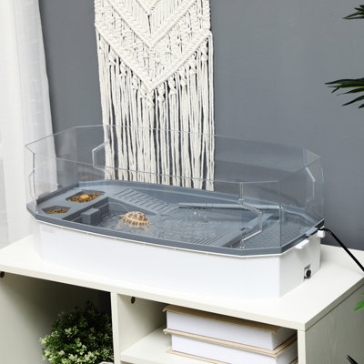 Reptile Habitat - Pompe à eau, parois hautes de 5 po, aire de plongée avec réservoir de tortues 24,5 po x 12,02 po, L 24,5 po x l 12,02 po x H 9 po