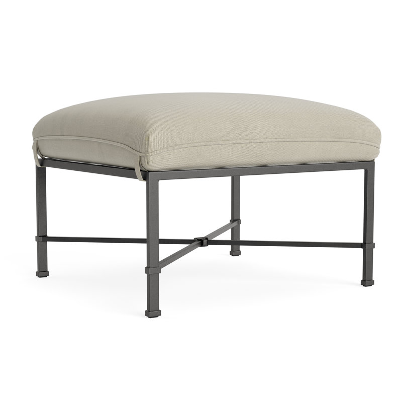 Venetian Outdoor Ottoman, Textured Pewter, Fushion Neptune