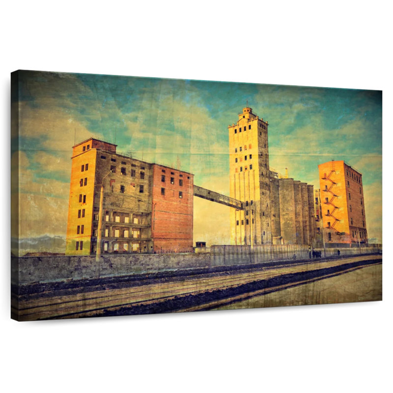 Lilie Vintage Buildings, 30" H x 45" W