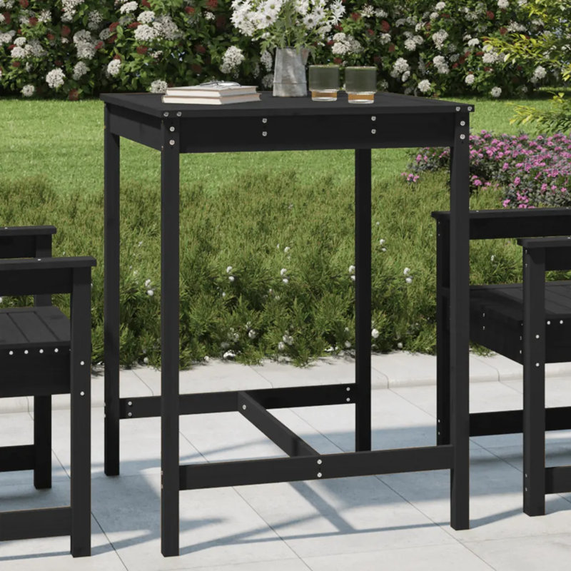 Schupple Square Pine Outdoor Dining Table , cm W 82.5cm cm D, Black, 110cm H x 82.5cm W x 82.5cm D