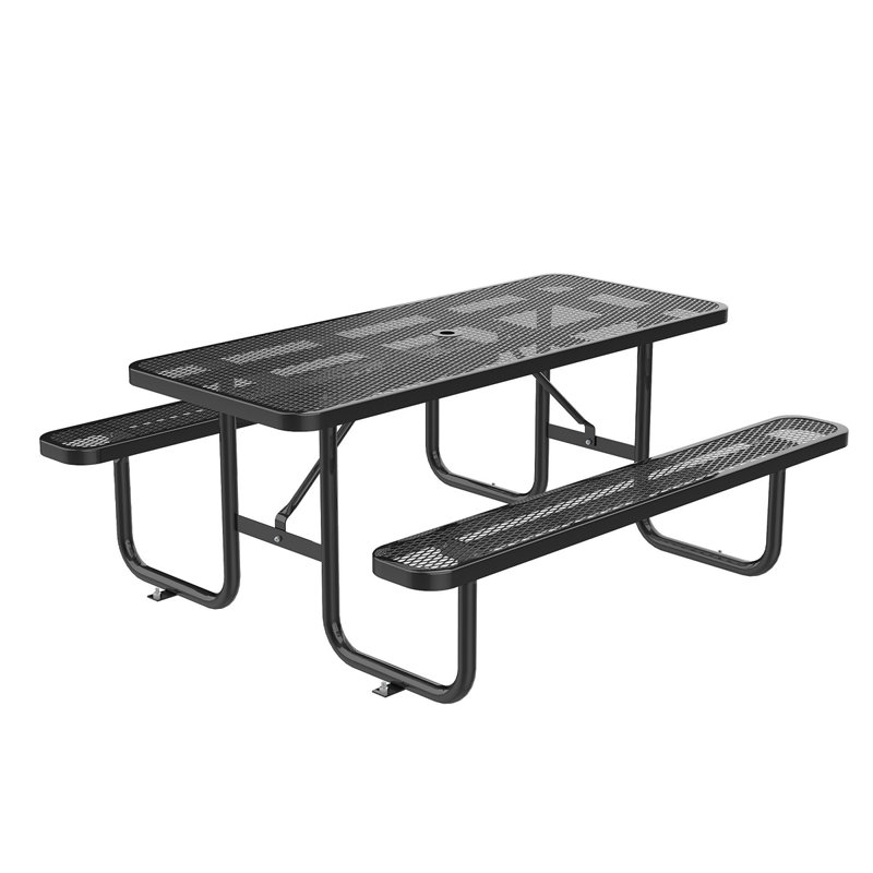 96" Rectangular Picnic Tables Black, Black