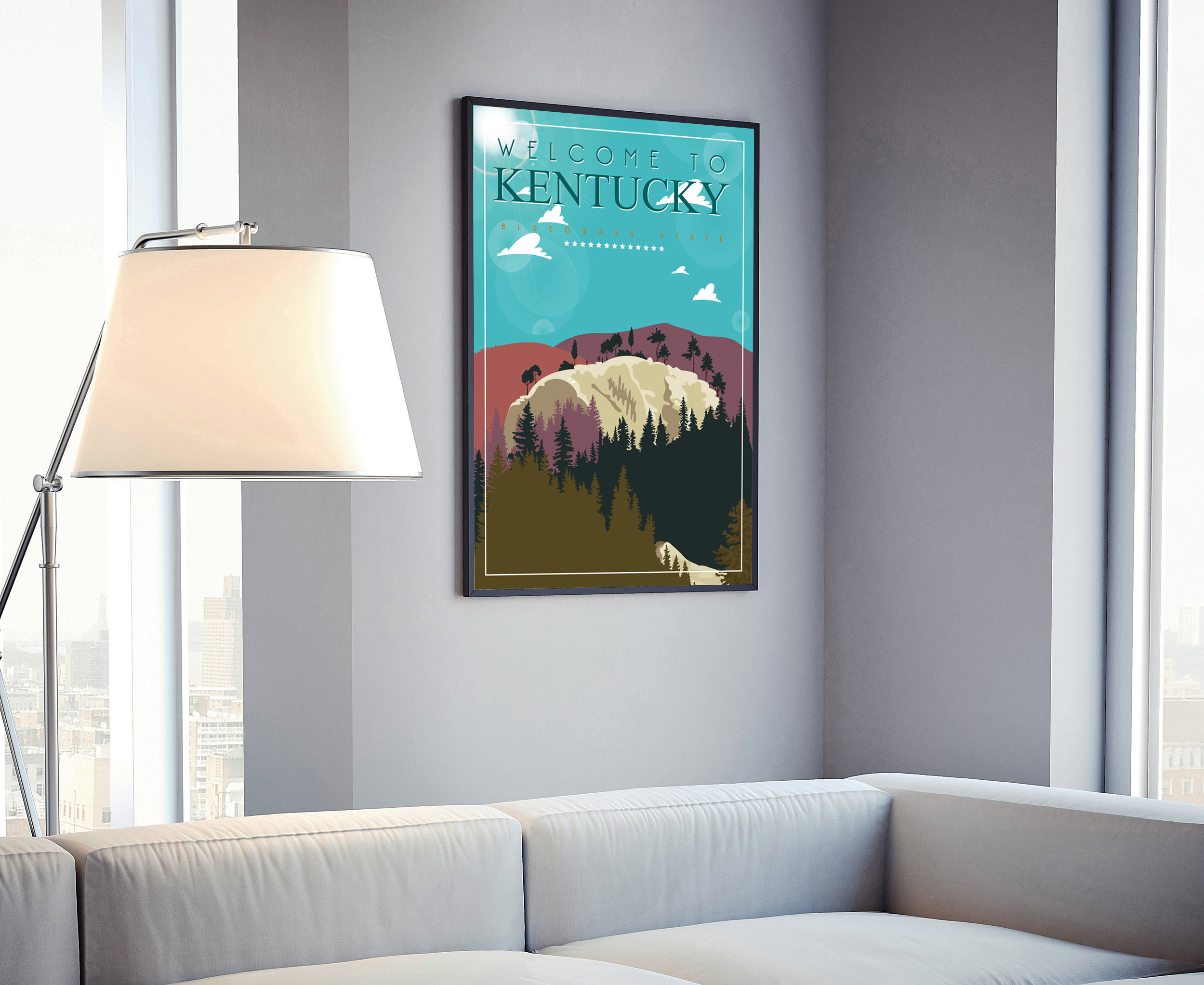 Louisville, Kentucky, Retro Skyline Classic Series art prints