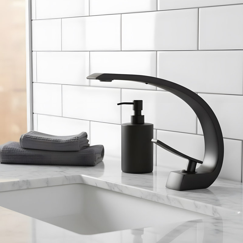Single-hole Bathroom Sink Faucet with Single Handle, Black