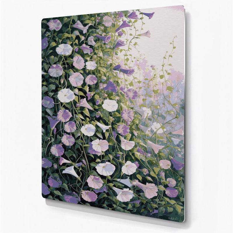 Aquarelle botanique 27, art mural gris en métal, H 18 po x l 12 po