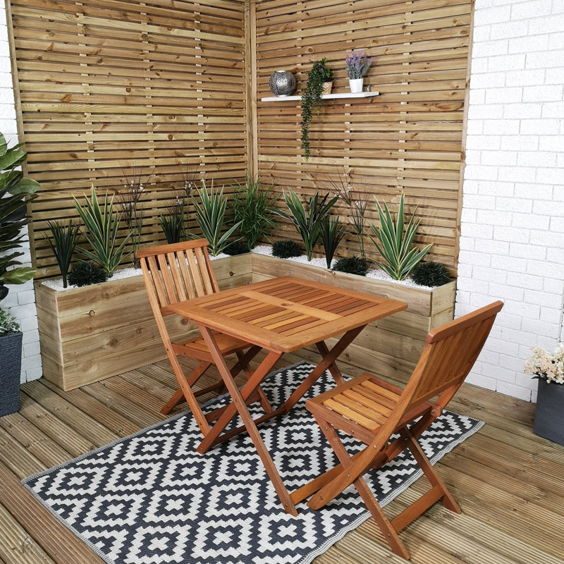 Caziyah Rectangular 3 - Piece 2 - Person 75Cm L Outdoor Table Set