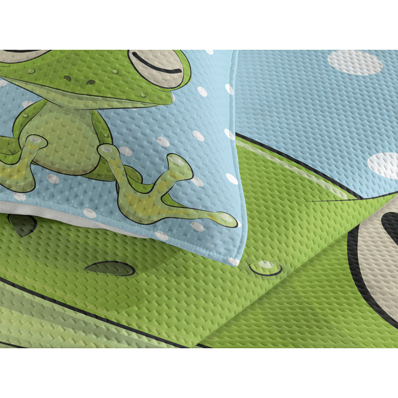 Cartoon Polyester Dots Coverlet, King Bedspread + 2 Shams