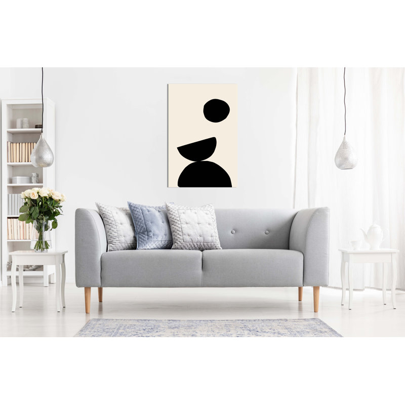 Minimalist Black Shapes - Wrapped Canvas Print, 91cm H x 61cm W x 1.8cm D