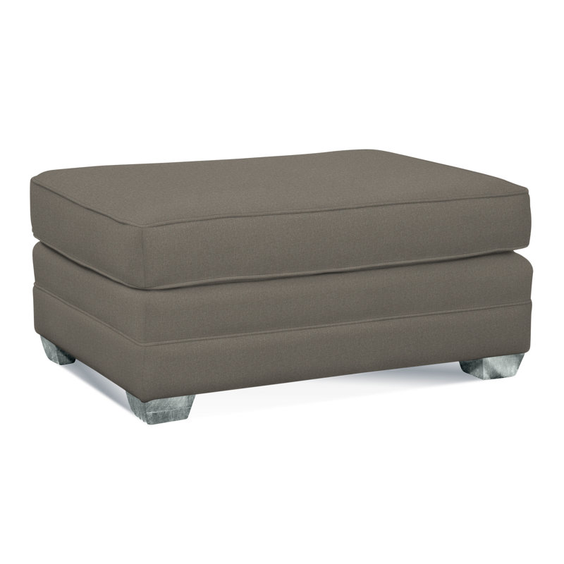 Bedford Upholstered Ottoman, Nickel , Gray Sugar Performance; 0863-84