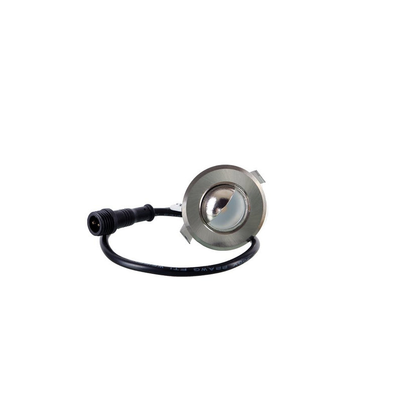 Luminaire d'extérieur encastré, Nickel brossé
