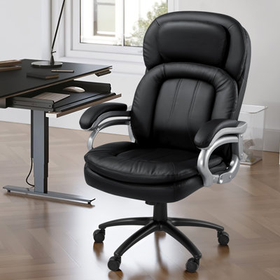 Big And Tall Office Chair, Back Vibration Massage Office Chair With 6 Vibration Points & Heat For Heavy People 500Lbs, Wide Seat Comfortable Executive Chair, Ergonomic Home Office Desk