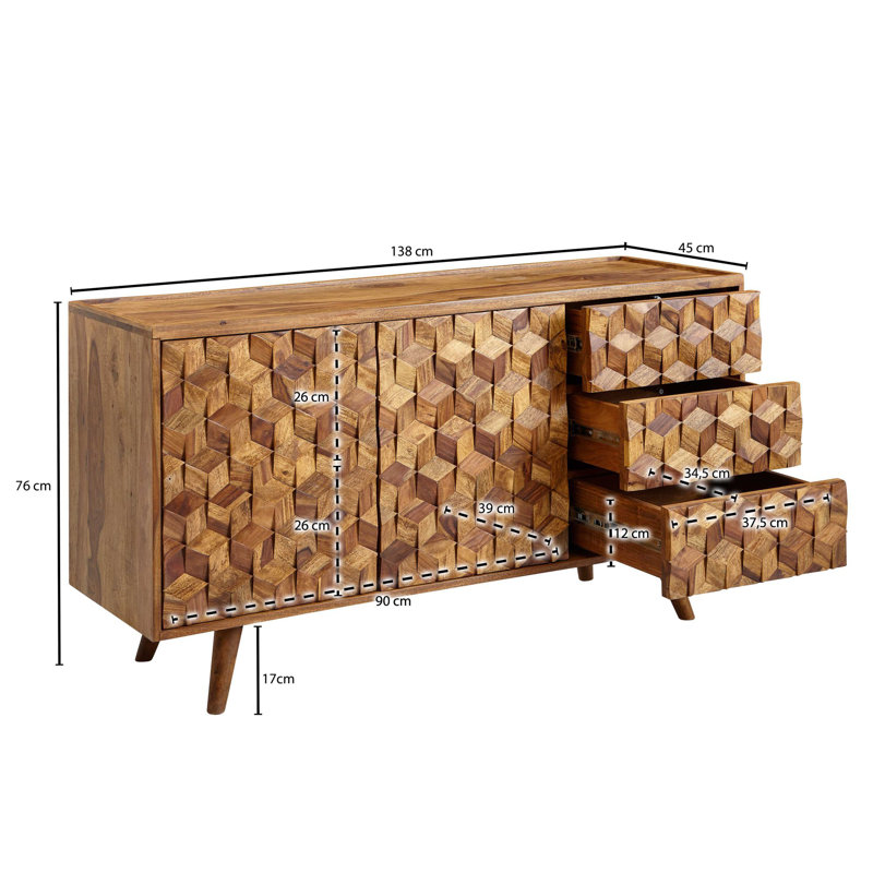 Wimpole 138cm Solid Wood Sideboard