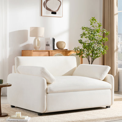 Canapé simple surdimensionné en chenille 50 * 43 ", fauteuil d'appoint large et profond, fauteuil confortable rembourré moderne, canapé-lit avec coussins pour salon et appartement