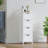 Bathroom Floor Cabinet With 4 Drawers, Freestanding Wooden Storage Organizer For Bathroom, Hallway Or Living Room, Narrow White Side Cabinet With Space-Saving Vertical Design, White