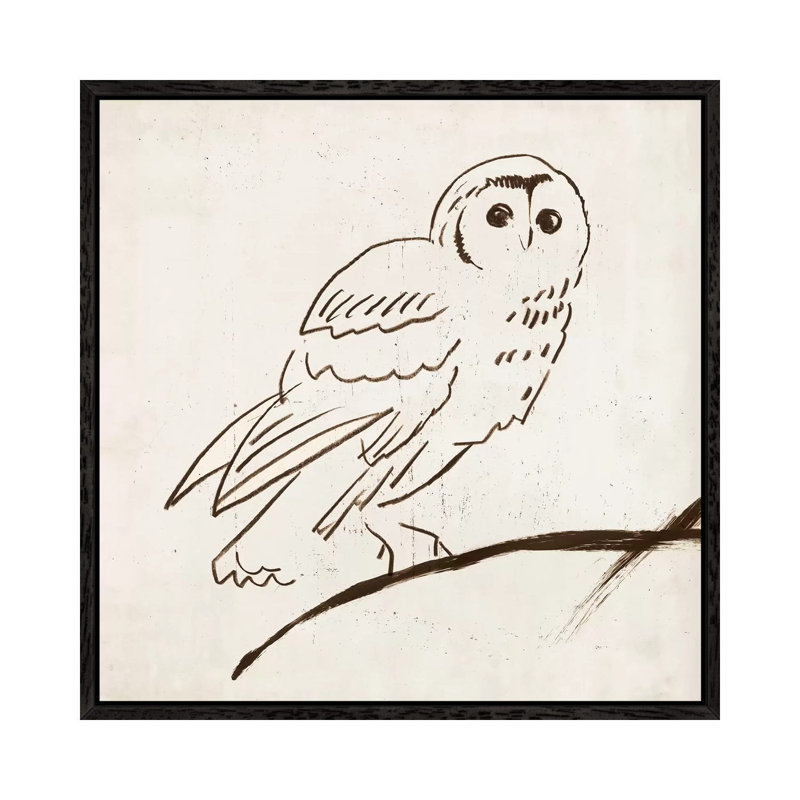 Owl II by Tom Reeves - Gallery-Wrapped Canvas Giclée on Canvas, 45.72 cm H x 45.72 cm W, Black Framed