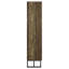 Armoire autoportante à 8 tablettes avec portes, chêne rustique, style industriel moderne dans les espaces de vie principaux, conception à chevrons, finition chêne pour un look chaleureux et accueillant