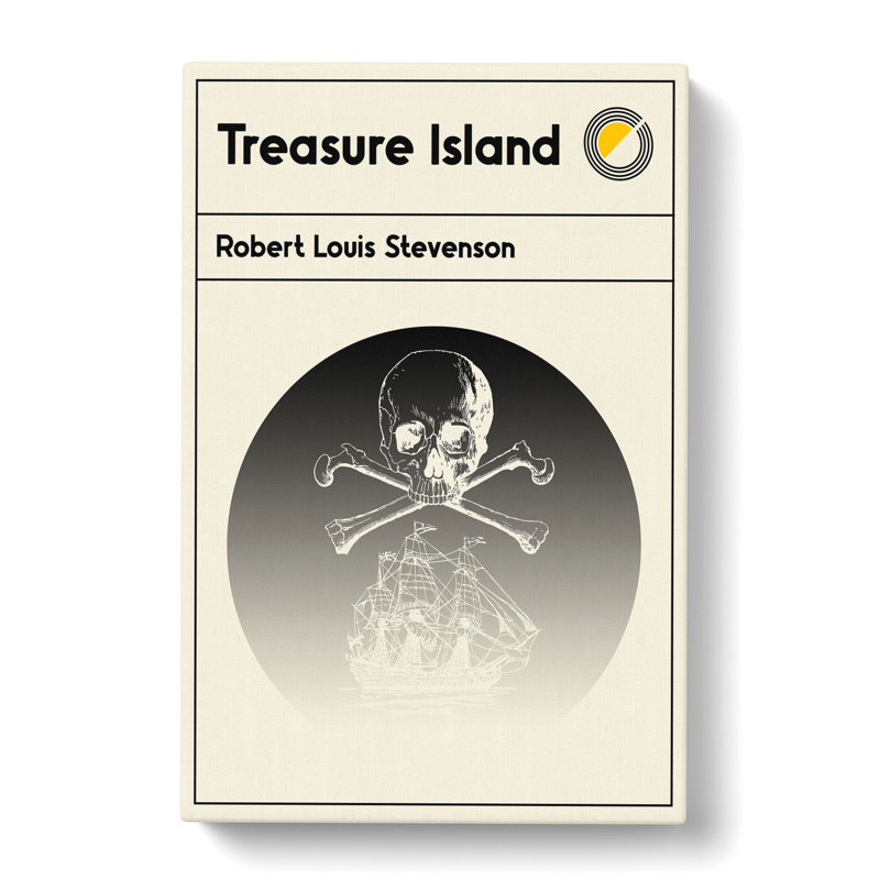 Book Cover Treasure Island Robert Louis Stevenson - Wrapped Canvas, 76cm H x 50cm W x 3cm D